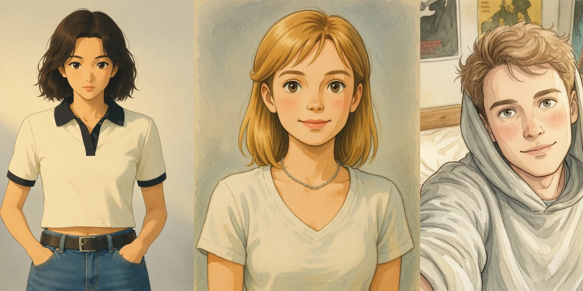 AI Ghibli-style image examples with dreamy lighting, painterly textures, and anime-inspired scenery